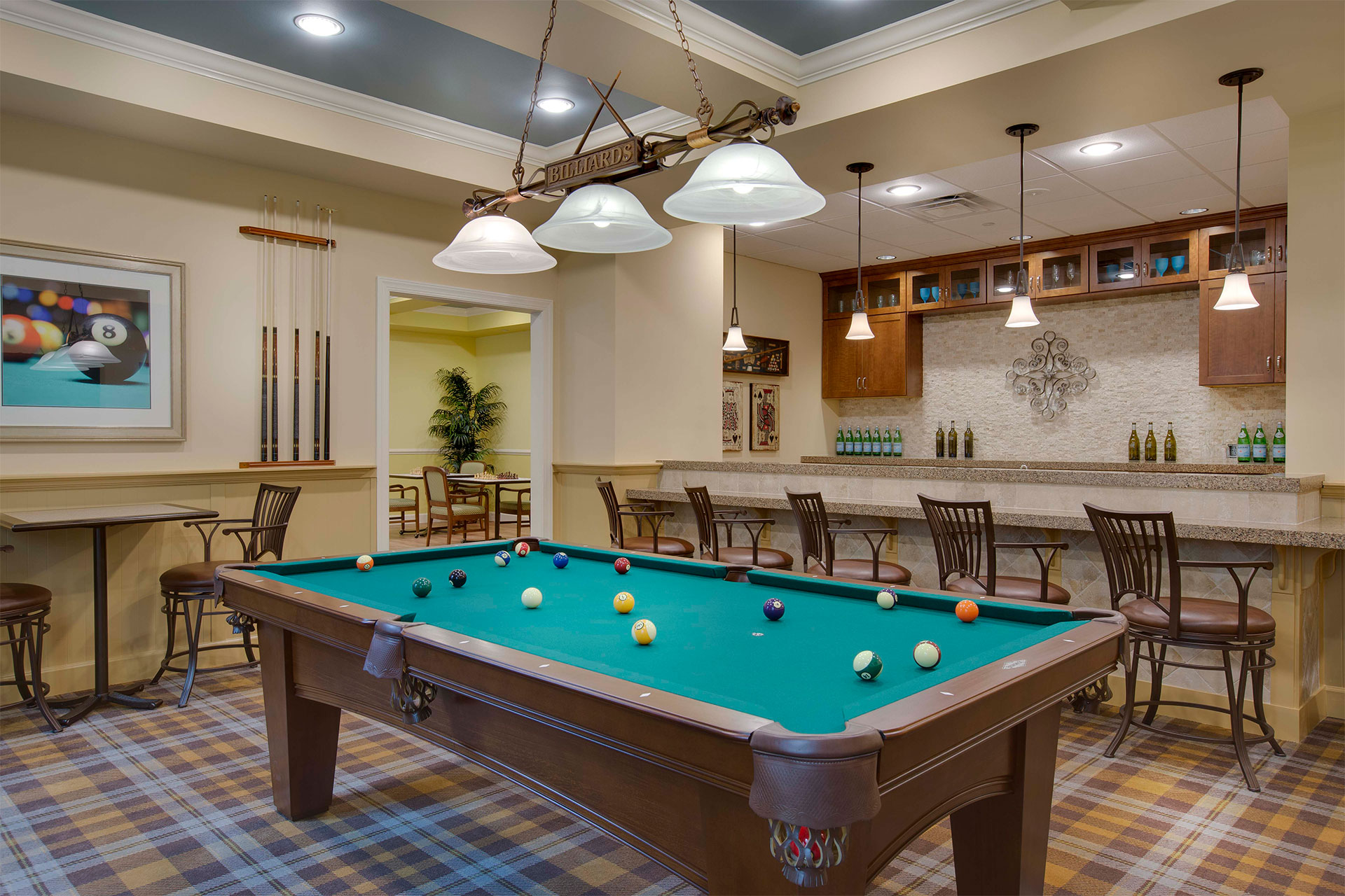 Palms Billiards Room: Elegant and entertaining space for leisure and socializing.